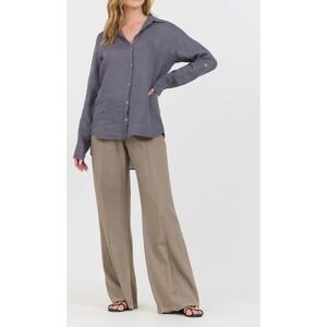 Fresh Laundry Wide Leg Linen Pantw Brown Tie Size Small